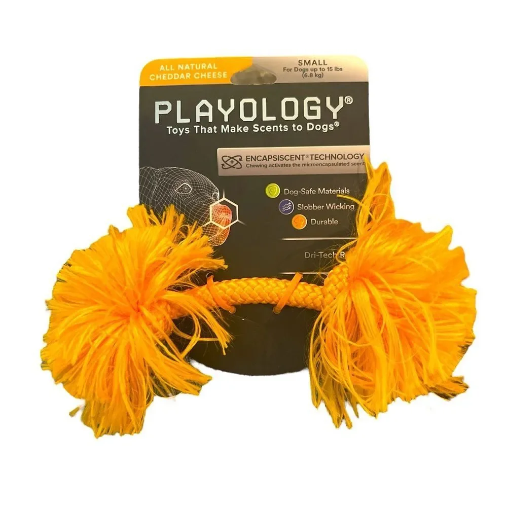 Playology Dri-Tech Rope Dog Toy Cheddar Cheese Flavor